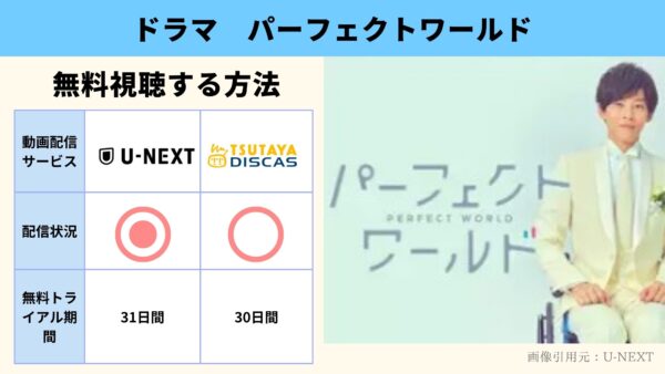 ドラマ パーフェクトワールド 無料配信動画 U-NEXT